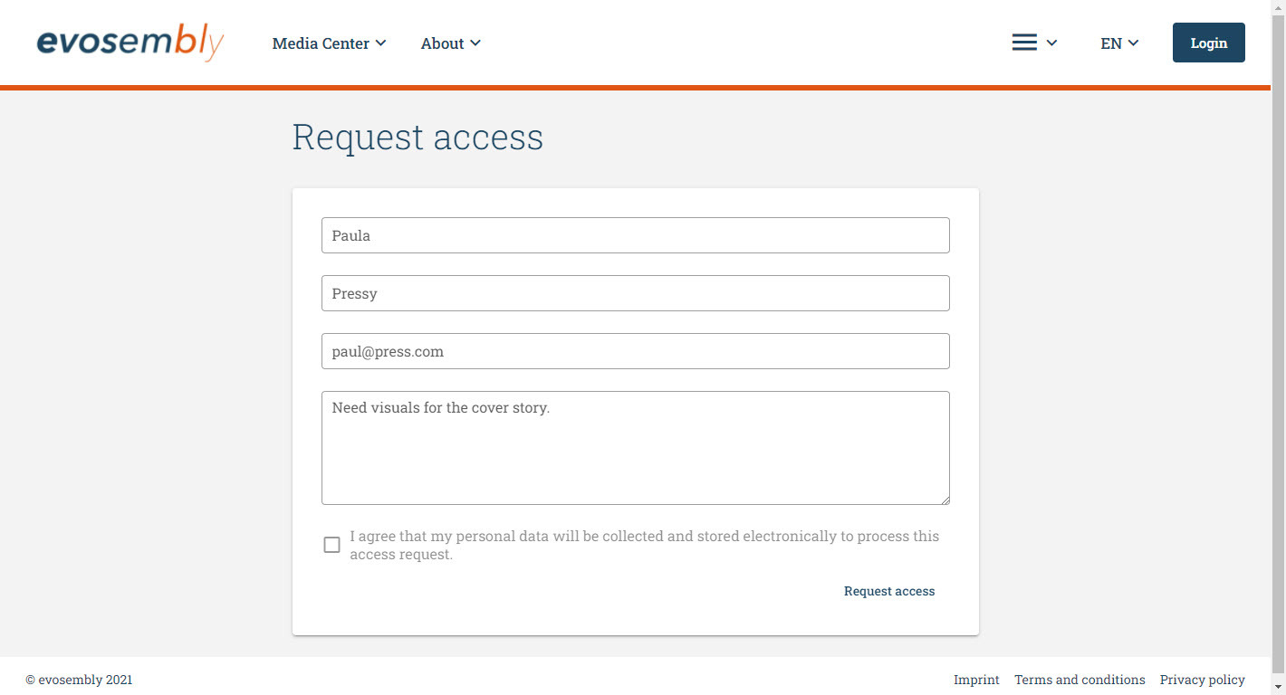 Media Content Portal Access Request