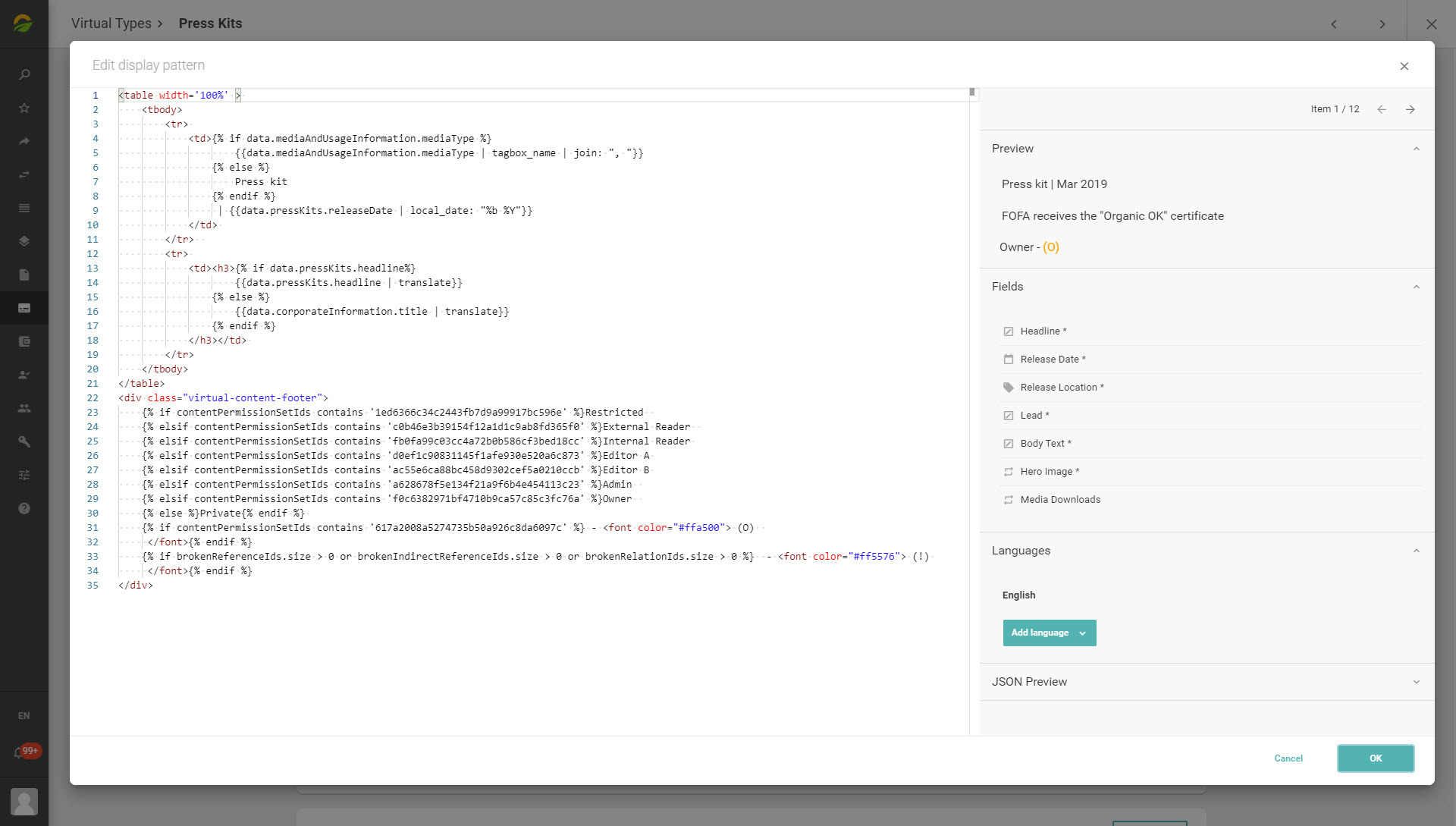 Due to the new editor, display patterns are now easier to create.